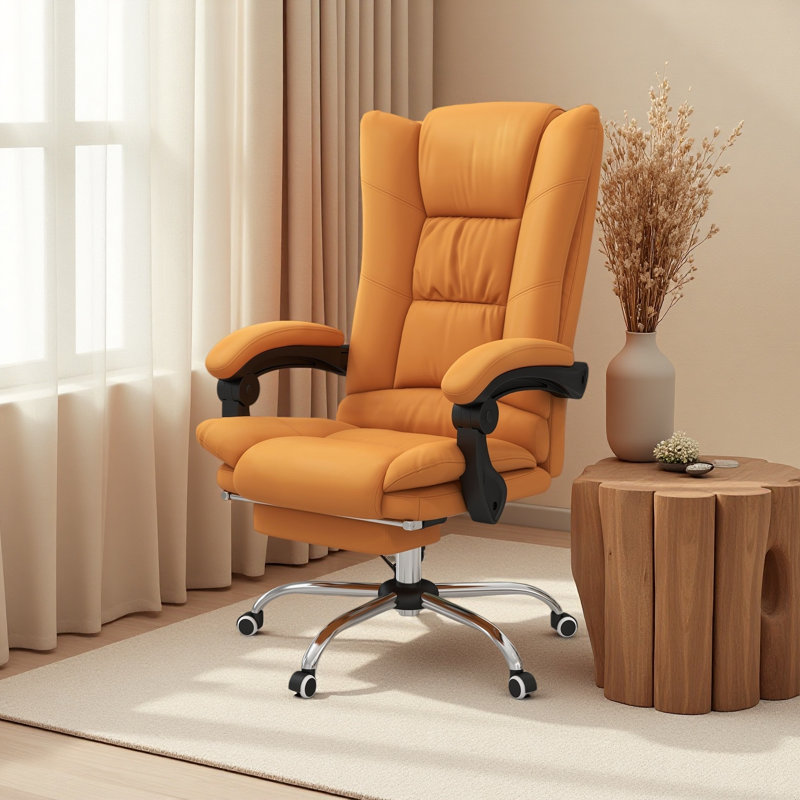 Fauteuil de massage en cuir PU avec 4 roues pivotantes réglables et inclinables