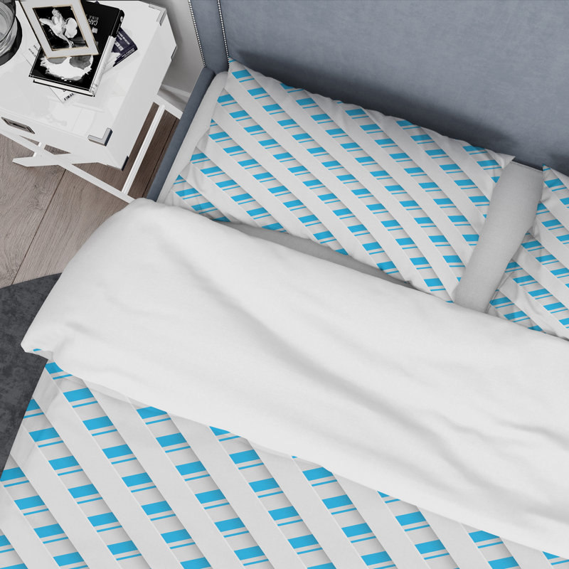 Ensemble de housse de couette mid-century 3d pattern vi, Housse de couette double / grand et 2 taies décor