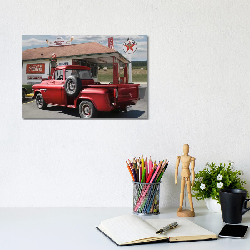 Rest Stop At Cruiser's Café by Lori Deiter - Wrapped Canvas Print, 20.32 cm H x 30.48 cm W