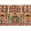 Tapis ivoire / brun en laine de style oriental fait à la main 6 pi 1 po x 9 pi 1 po Passabe