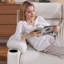 Canapé d'angle en L 4 places de 101,2 pouces avec inclinaison électrique et double console, couleur crème-1594489426-1596840642
