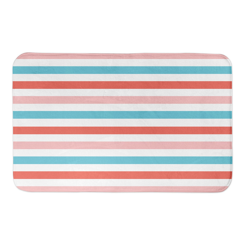 Tapis pour salle de bain Krististro, Bleu sarcelle / rouge / orange
