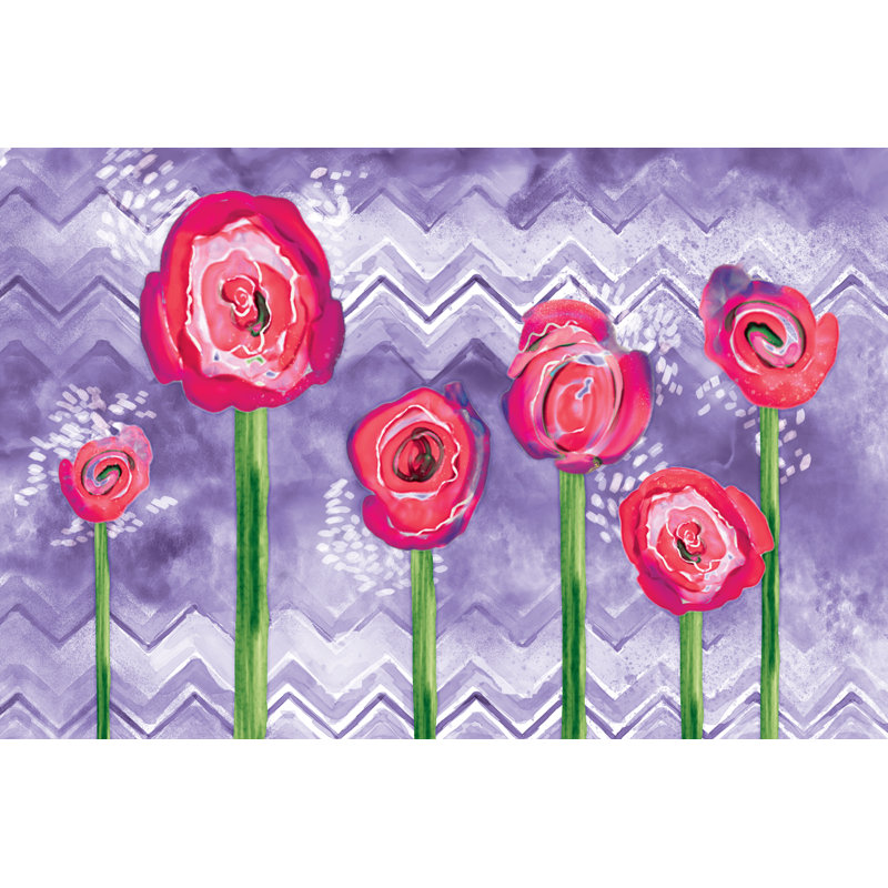 Flower Craze - Wrapped Canvas Print, 30cm H x 46cm W x 3.8cm D