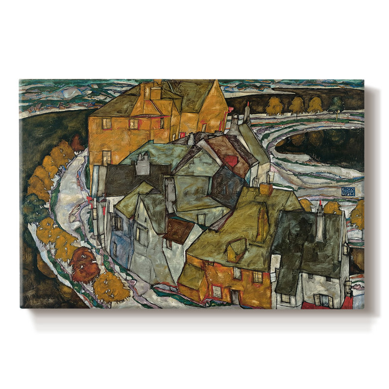 Crescent of Houses (Island Town)-Egon Schiele-Gallery Wrapped Canvas-1915, 12 x 18