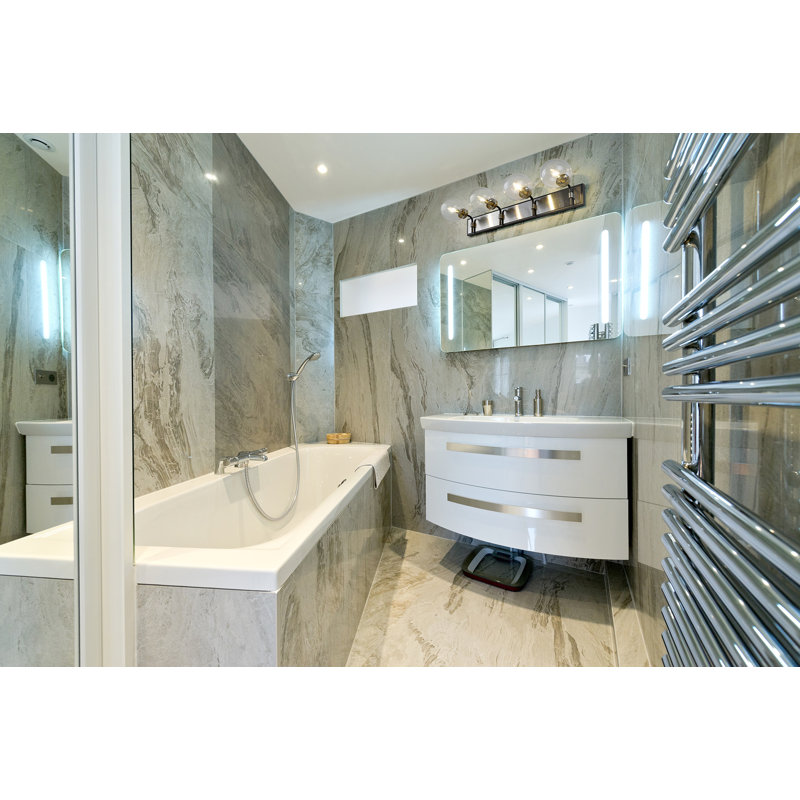 Éclairage pour meuble-lavabo 4 lumières Sabbattus, Nickel brossé, Transparent
