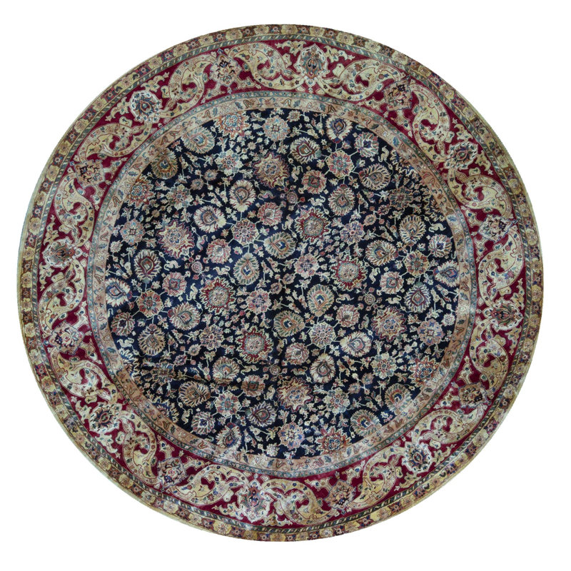 Hand-Knotted High-Quality Blue and Red Area Rug