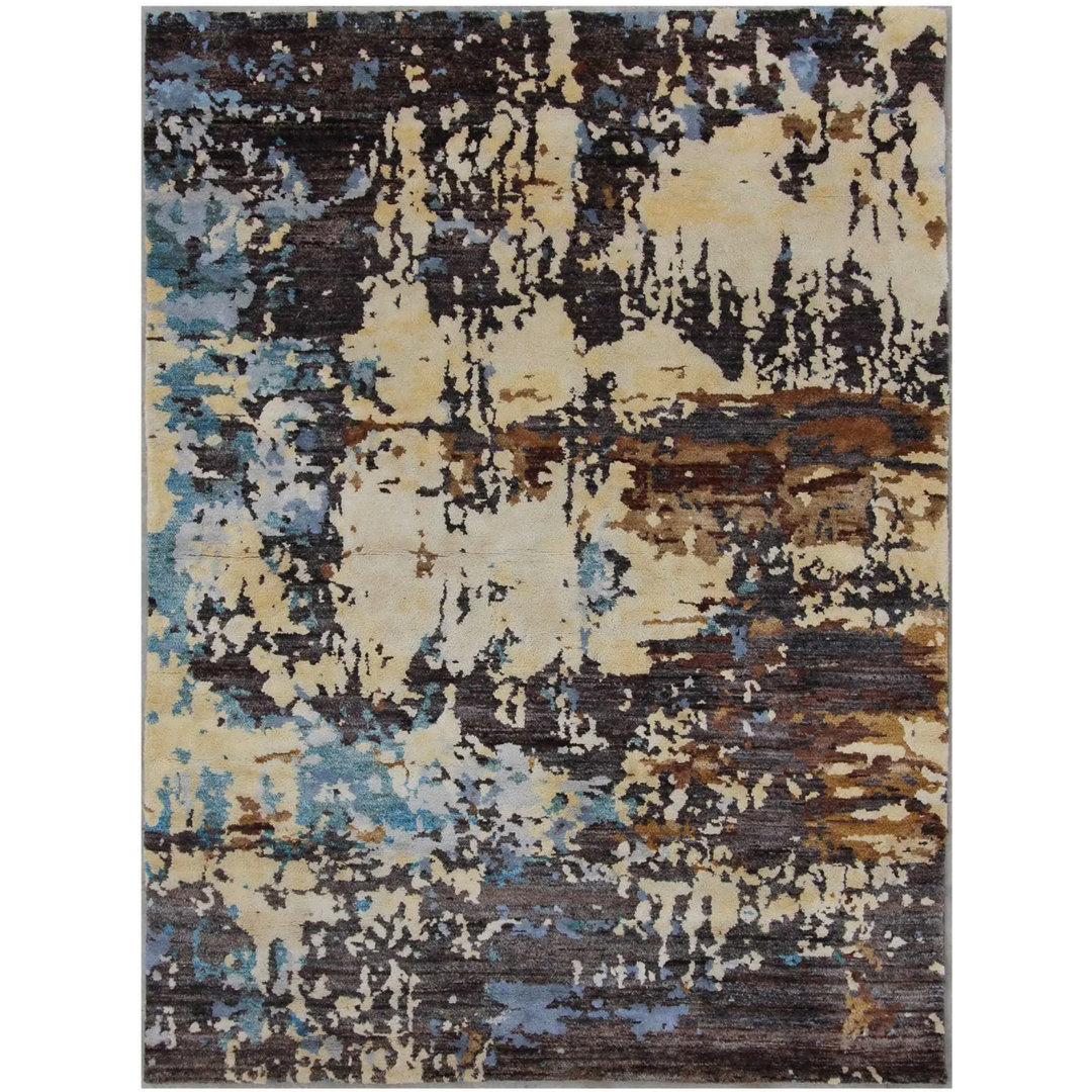 Geometric Hand Knotted 147cm X 200cm Area Rug