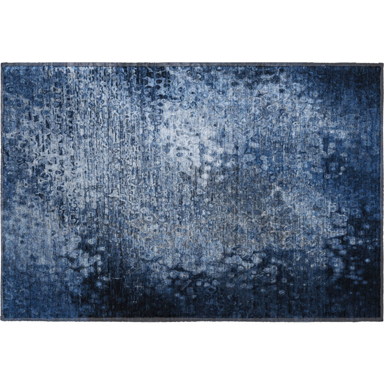 Premium Machine Washable Cerrito AMF565 Blue Rug