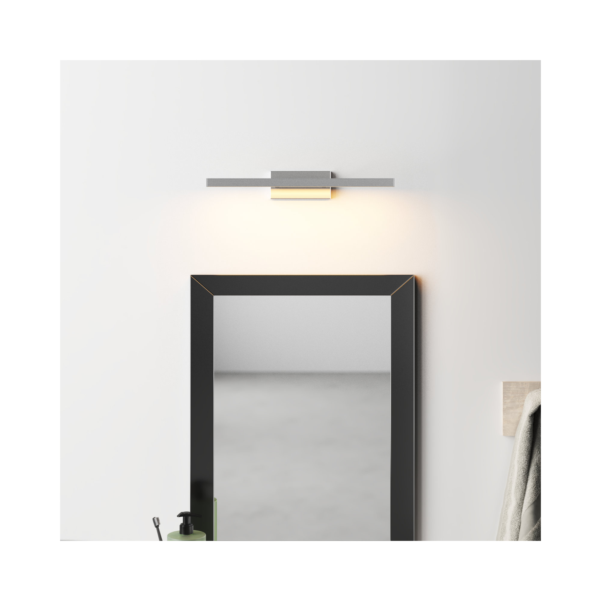 Rochelle Single Frosted Dimmable LED Vanity Light, Brushed Nickel, 2700K