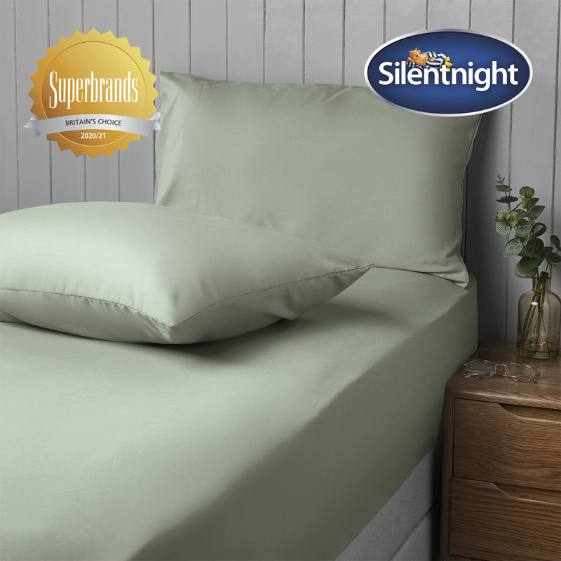 Silentnight Supersoft Plain Microfibre Housewife Pillowcase, Sage Green
