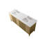Ensemble de meuble-lavabo autoportant à double cuve 84 po avec plateau en marbre Lavallon-126316242-126316240