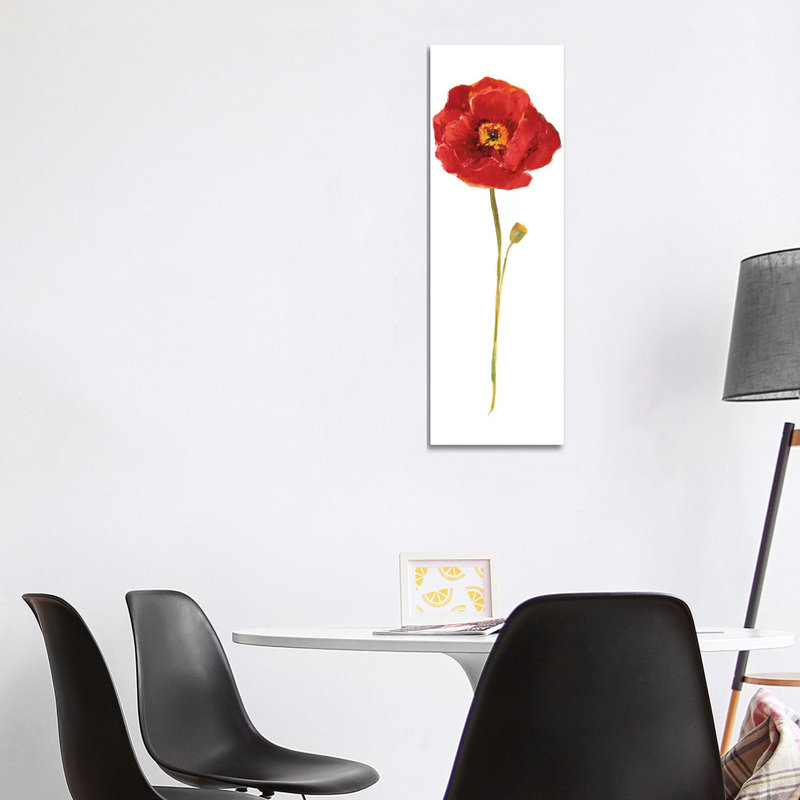 Poppy Pop I 1 Piece Wrapped Canvas Panoramic Painting, 121.92 cm H x 40.64 cm W