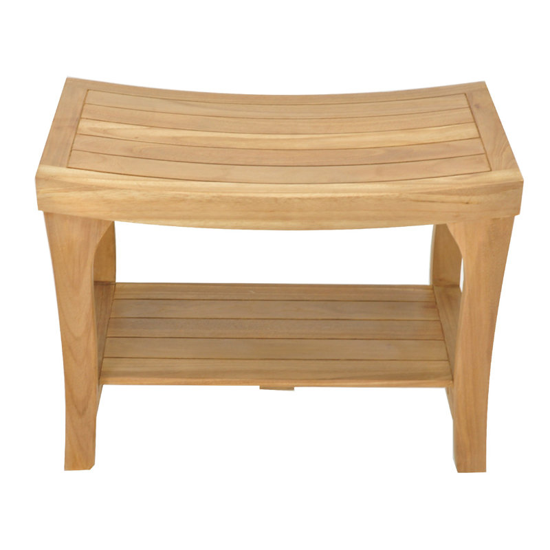 Spateak Grade-A Teak Wood Brisbane Shower Seat 24" Outdoor Patio Stool Bench
