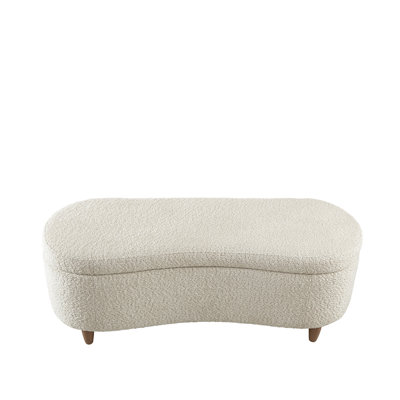 Bailey Cream Boucle Upholstered Flip-Top Storage Bench with Hidden Compartment