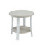 3 tables basses avec tablette ovale en bois et deux tables de bout, blanches et fonctionnelles pour le salon