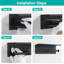 Porte-papier hygiénique avec tablette noir mat-128824702