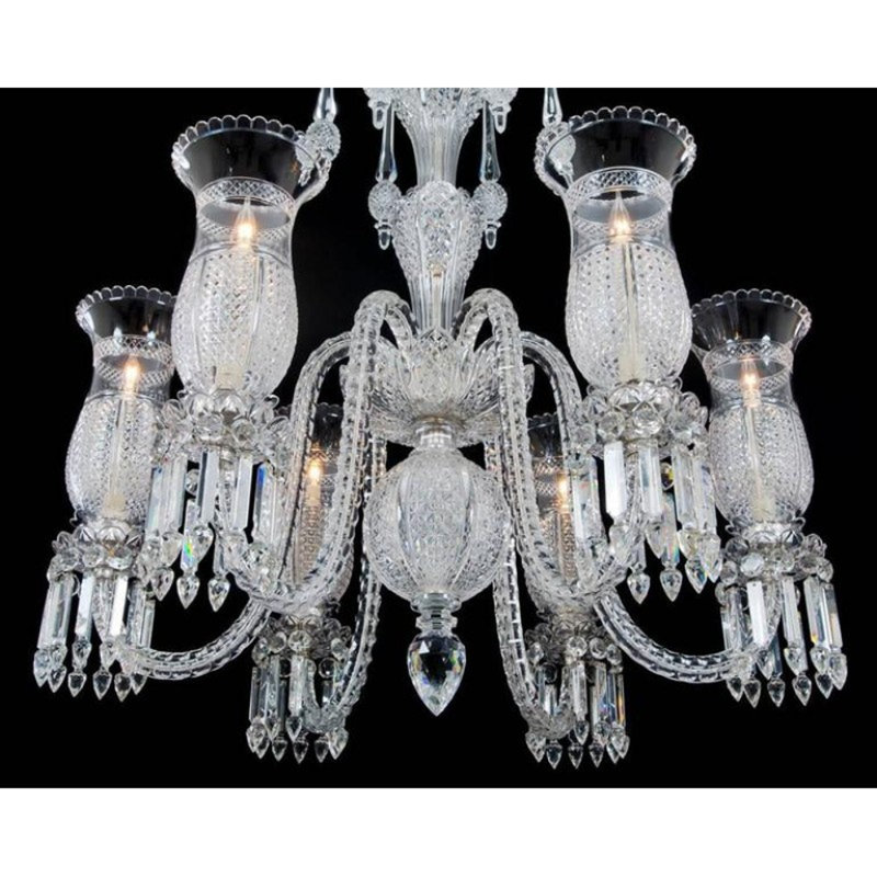 Lustre suspendu argenté mi-victorien clair, H 38 po x l 22 po x P 22 po, Fumée, Bronze