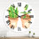 Horloge murale traditionnelle Sansevieria & Ficus