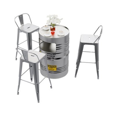Kanna Iron Top Pedestal Base Dining Set