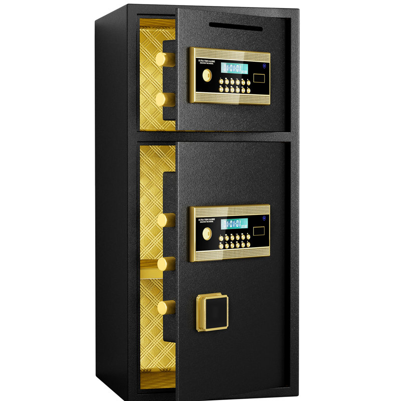 Large Double - Door Coin Operated Digital Safe Of 7.0 Cubic Feet, And Waterproof Bag, Dual Alarm, Hidden Code, Thickened All Steel, Gap Prying, Wall/floor Mount For Home, Office Hotel Use Feet With