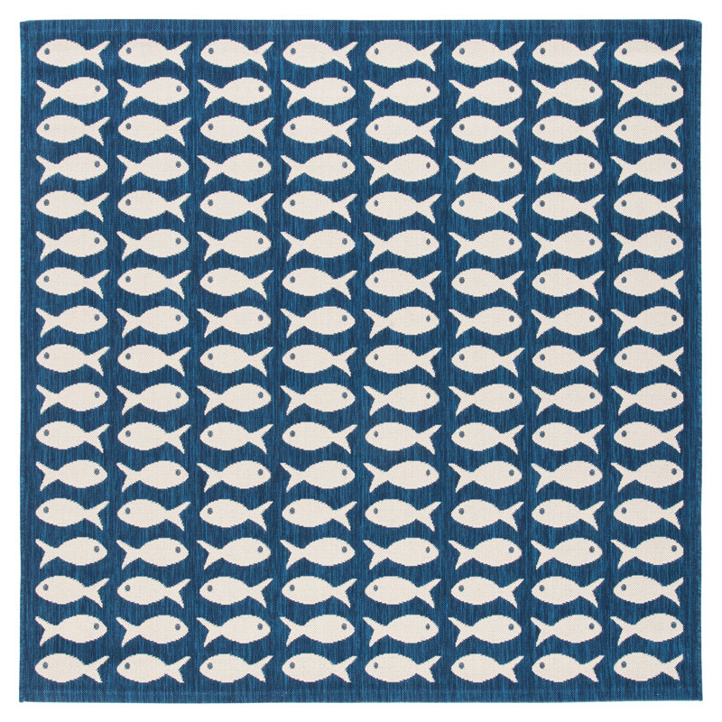 Paugh Performance Animal Print Indoor/Outdoor Area Rug, Square 5'3"