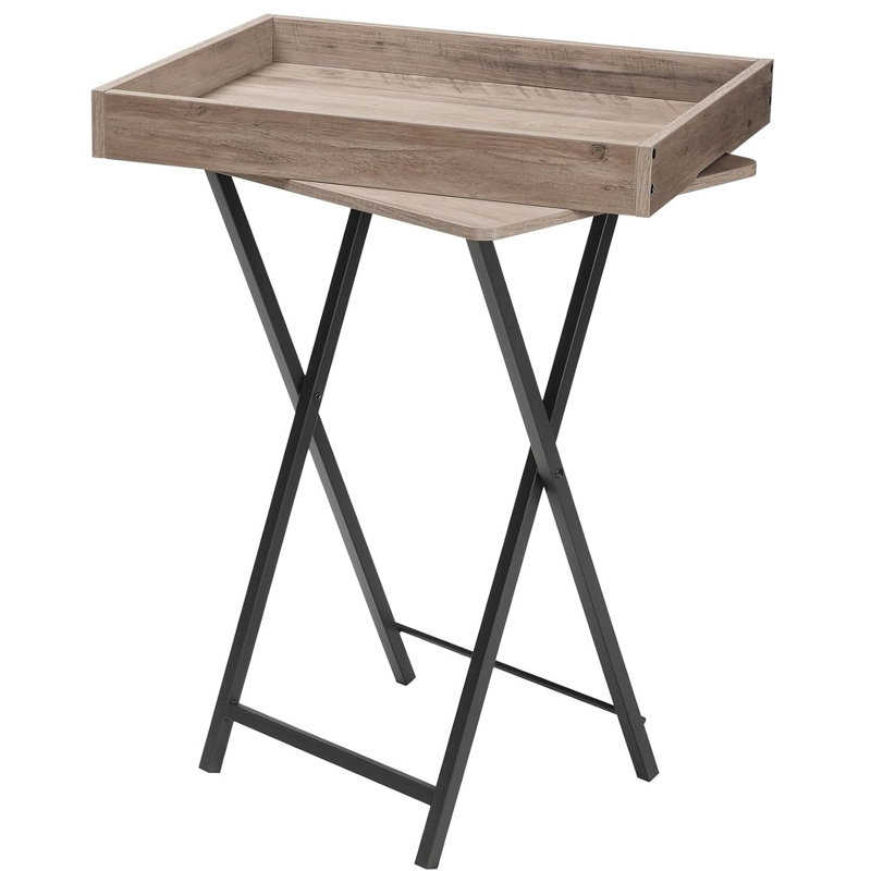 48cm Folding Table, Gray/Black