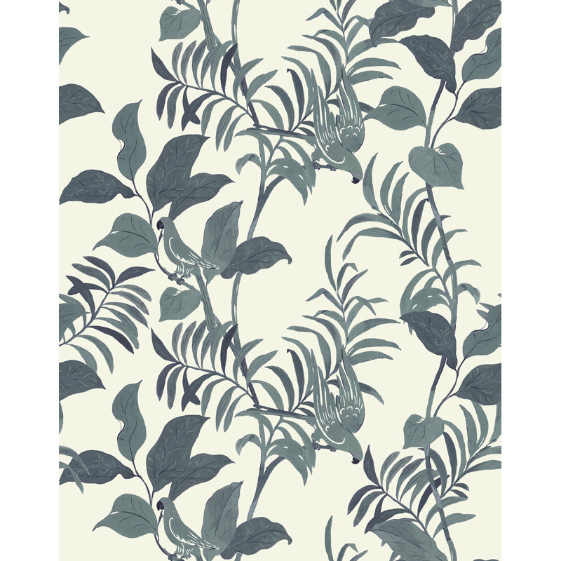 Paule Marrot Floral Wallpaper Double Roll, Gray/Off-White