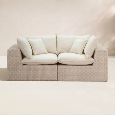 Davida Outdoor Wicker Loveseat with Cushions