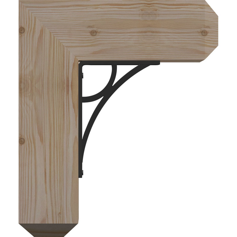 Support simple 4 "Galveston Ironcrest, H 12 po x P 9 1/2 po, Sapin de Douglas de l 3 1/2 po x T 2 po (lisse)