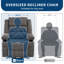 Fauteuil inclinable et pivotant avec pivotement à 360 ° et fauteuil oscillant manuel large avec porte-gobelets et poches latérales-431441349