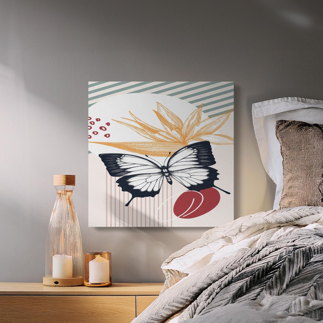 Modern Butterfly Botanical Canvas Print