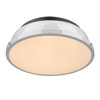 Calico 2 Light Steel Flush Mount
