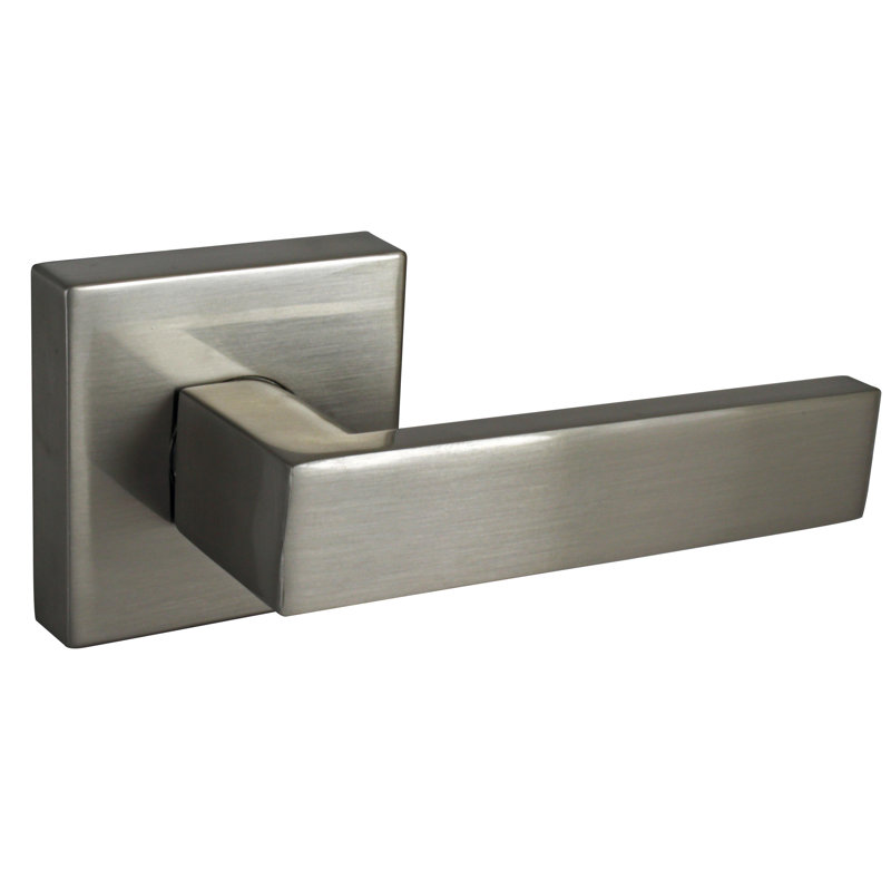 Levier de porte simple réversible Karsen, Nickel satiné