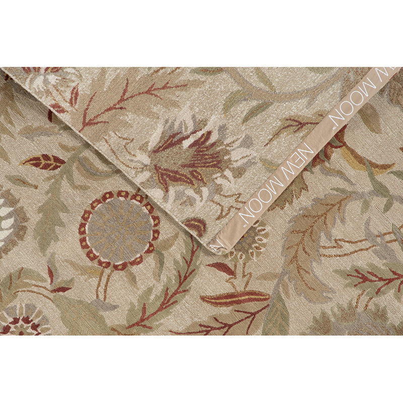 Classic Hand Knotted Wool Floral Area Rug, Rectangle 9' x 12'