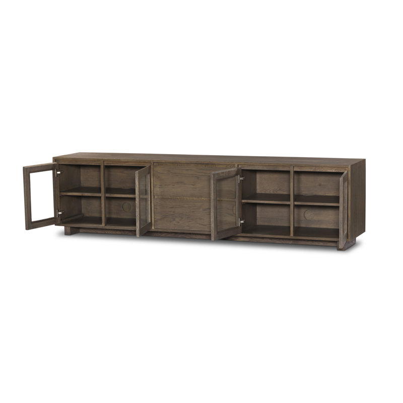 Toni Media Console TV Stand, Worn Oak Veneer