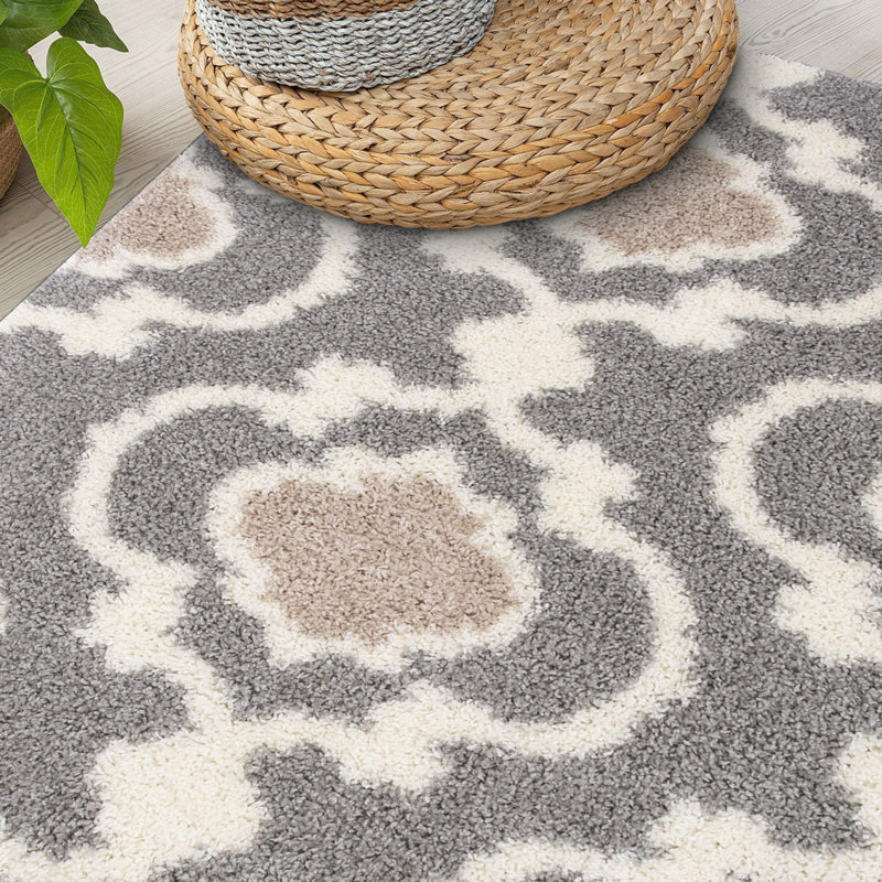 Tapis marocain gris foncé Hegwood, Rectangle de 10 pi x 14 pi