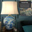 Lampe de table bleue 32 po Feuerstein