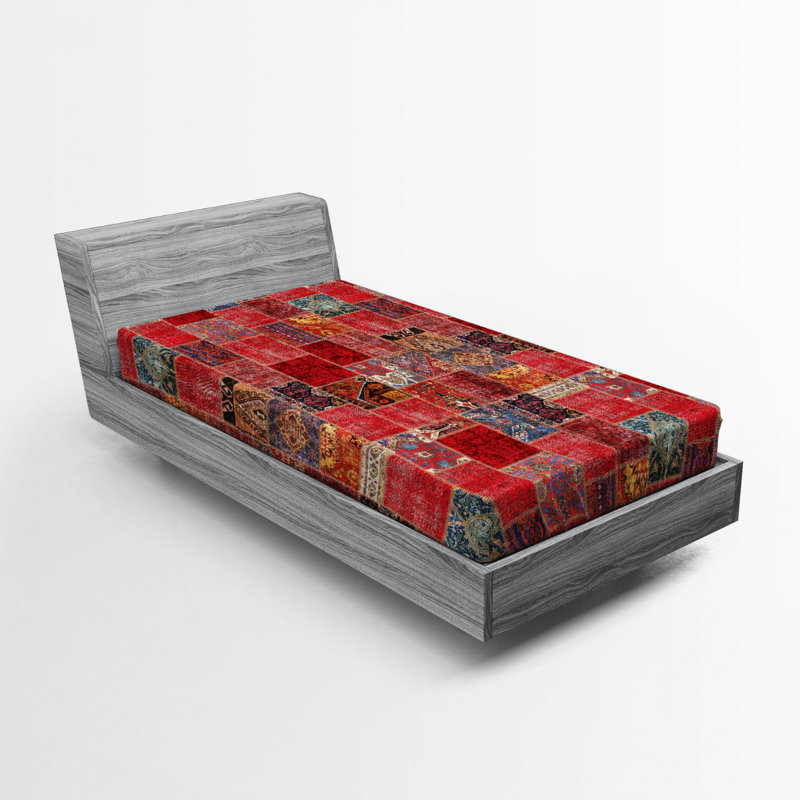 Microfiber Patchwork Fitted Sheet, Twin Fitted Sheet