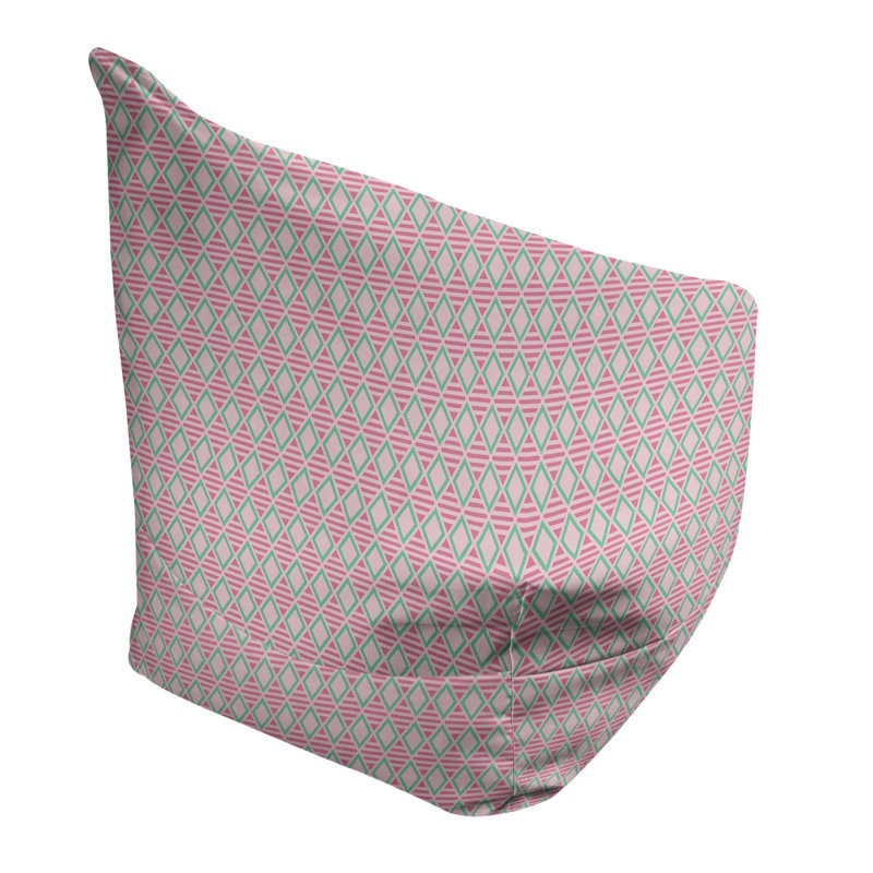 Sac de pois Leffel, H 38 po x L 42 po x P 29 po, Housse de pouf, Rose / sarcelle