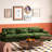 130" L-Shaped Velvet Upholstered Sectional With Ottoman-1687317847