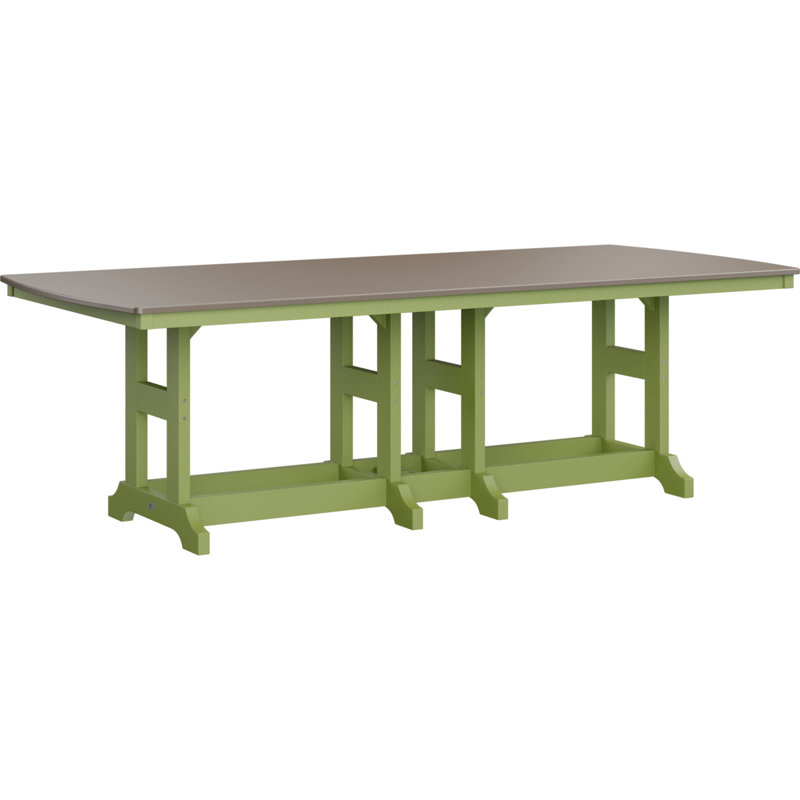 Garden Classic Outdoor Bar Table, Kiwi Green, 35.5" H x 96" W x 44" D, Hammered Top Bronze