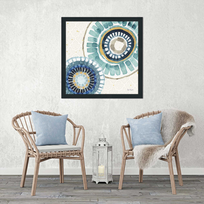 « indigold xv », reproduction de peinture à l’aquarelle sur toile encadrée, H 21,5 po x l 21,5 po x P 2 po