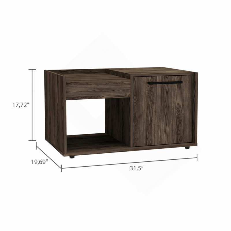 2-Shelf Coffee Table Dark Walnut