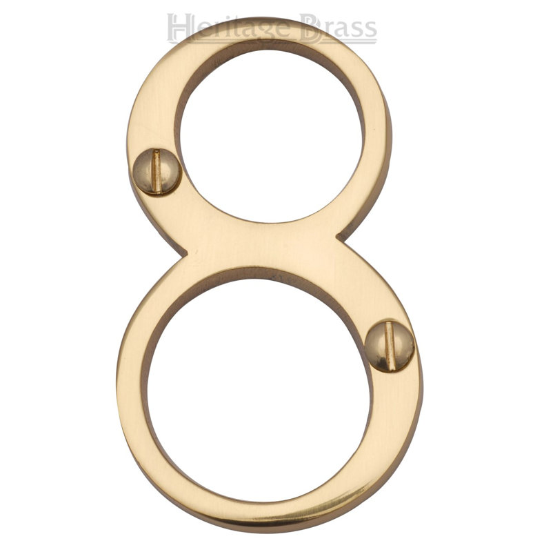 Heritage Brass Heritage Numeral Face Fix 76mm (3"), 8, Polished Brass