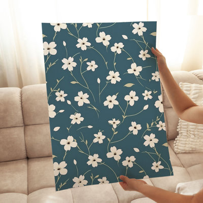 Floral Jasmine Flowers Pattern XII Modern Unframed Art Print
