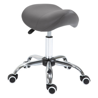 Tabouret de selle hydraulique pivotant à 360 degrés, cuir d'unité centrale, réglable en hauteur, pour les centres de tonnage, selle spa grise, réglable en hauteur et confortable, pour les bureaux