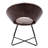 Coomer 26.75" Wide Faux Leather Barrel Accent Chair with Metal Base-2063006707
