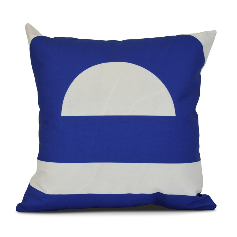 Housse de coussin d'extérieur carré Sail, Sun & Fun Geometri, Bleu, H 20 po x l 20 po x P 3 po