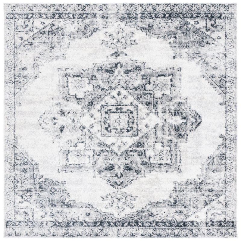 Tapis ivoire / gris Lowrey, Carré 6 pi 7 po