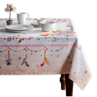 Maison d' Hermine Table Cloth Rectangle Table 100% Cotton 70 x 90 Inches Tablecloth Reusable Decorative for Dining Room Farmhouse Home Valentines Day Decorations Spring Summer - Ibiza - Beige
